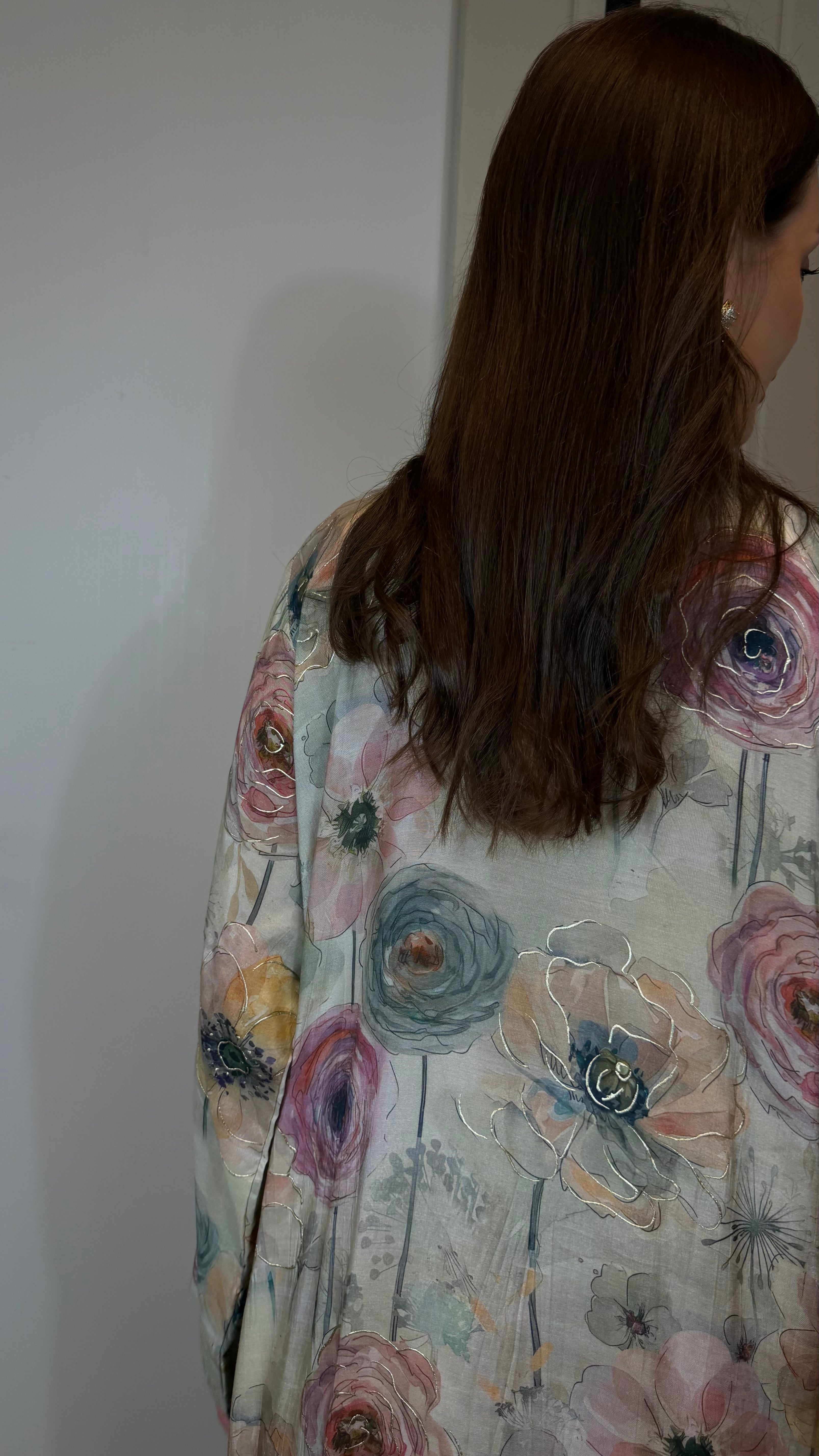 Jalabiya- Gray Floral