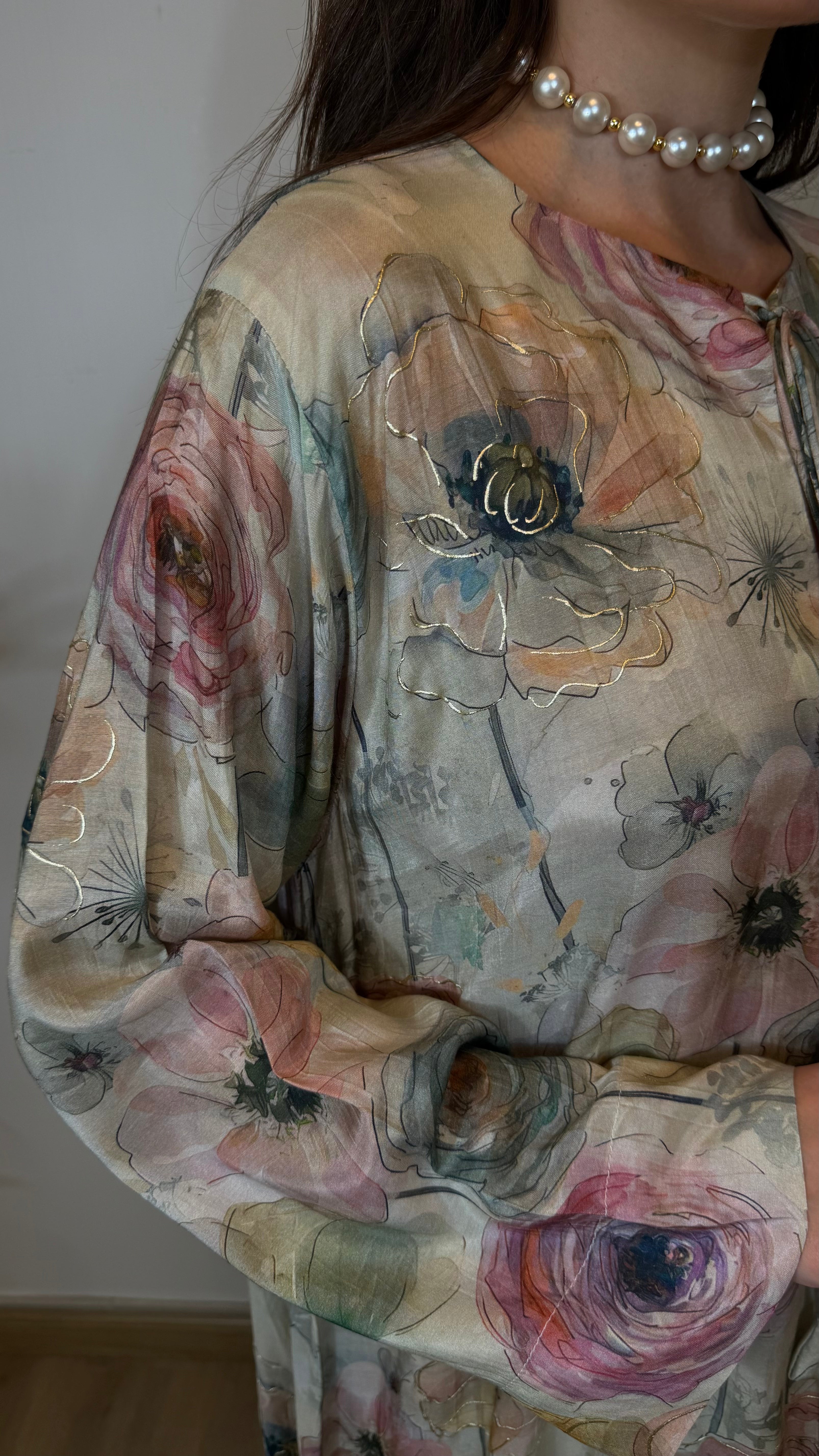 Jalabiya- Gray Floral