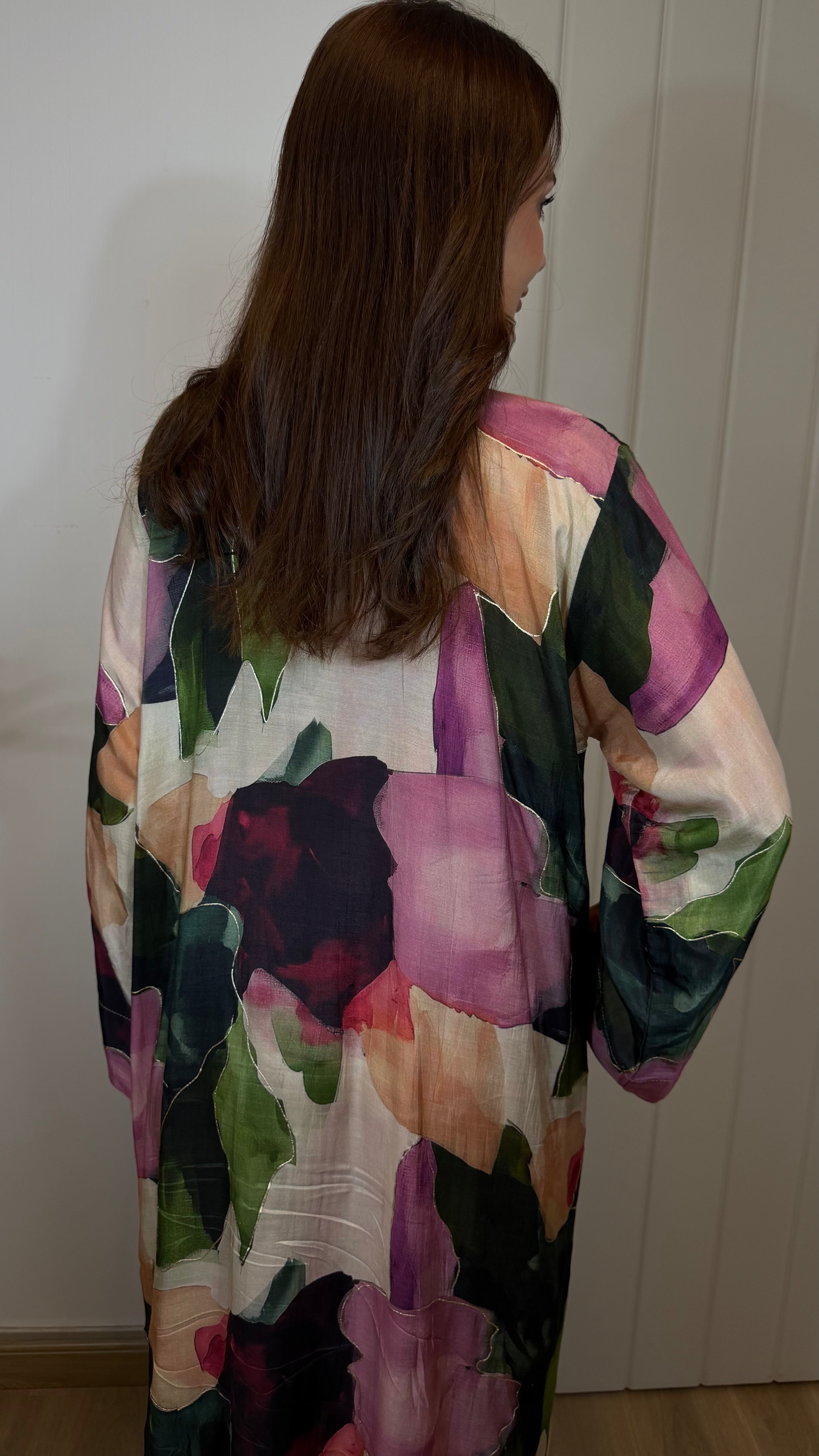 Jalabiya- Burgandy Abstract