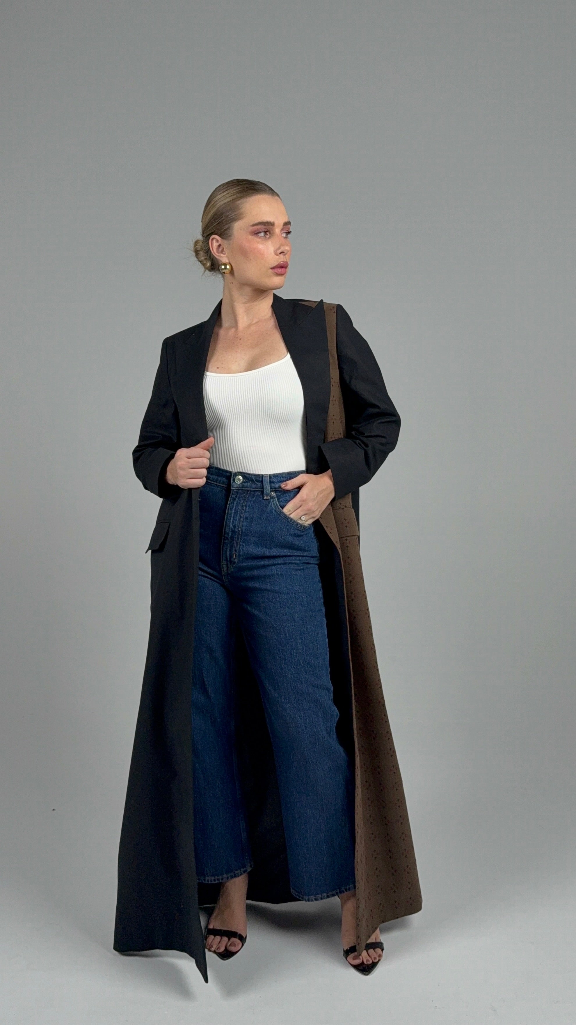 Sneakers Blazer- Black/Brown Embroidery