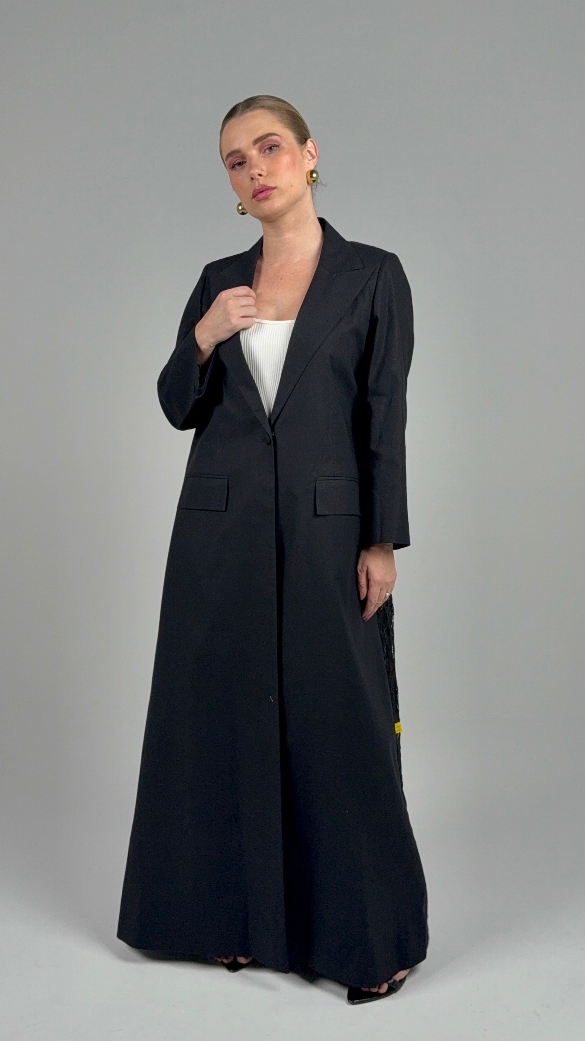 Talk To My Back Blazer- Black Dantiel