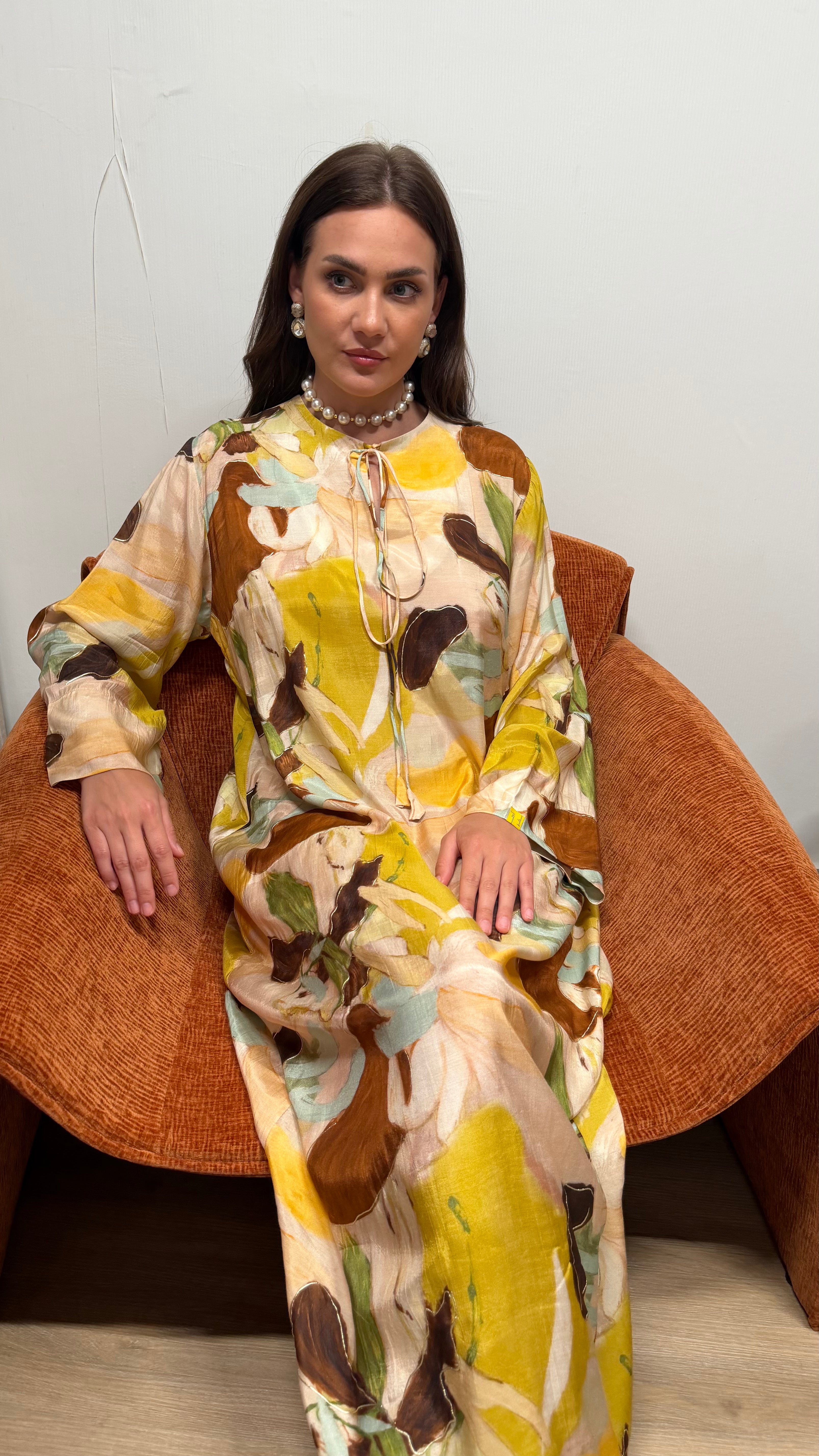 Jalabiya- Yellow Abstract