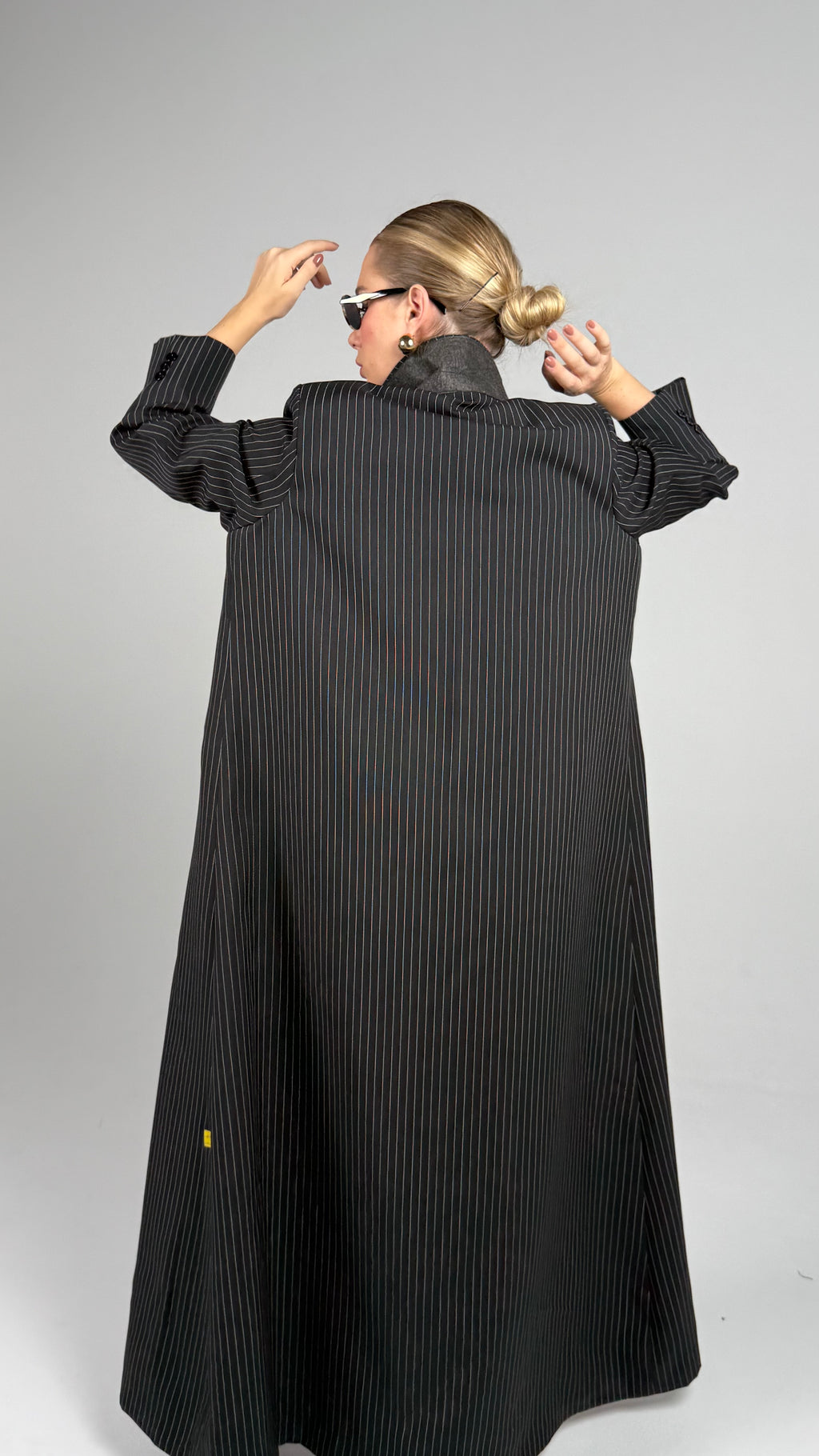 Double Collar Blazer- Black/White