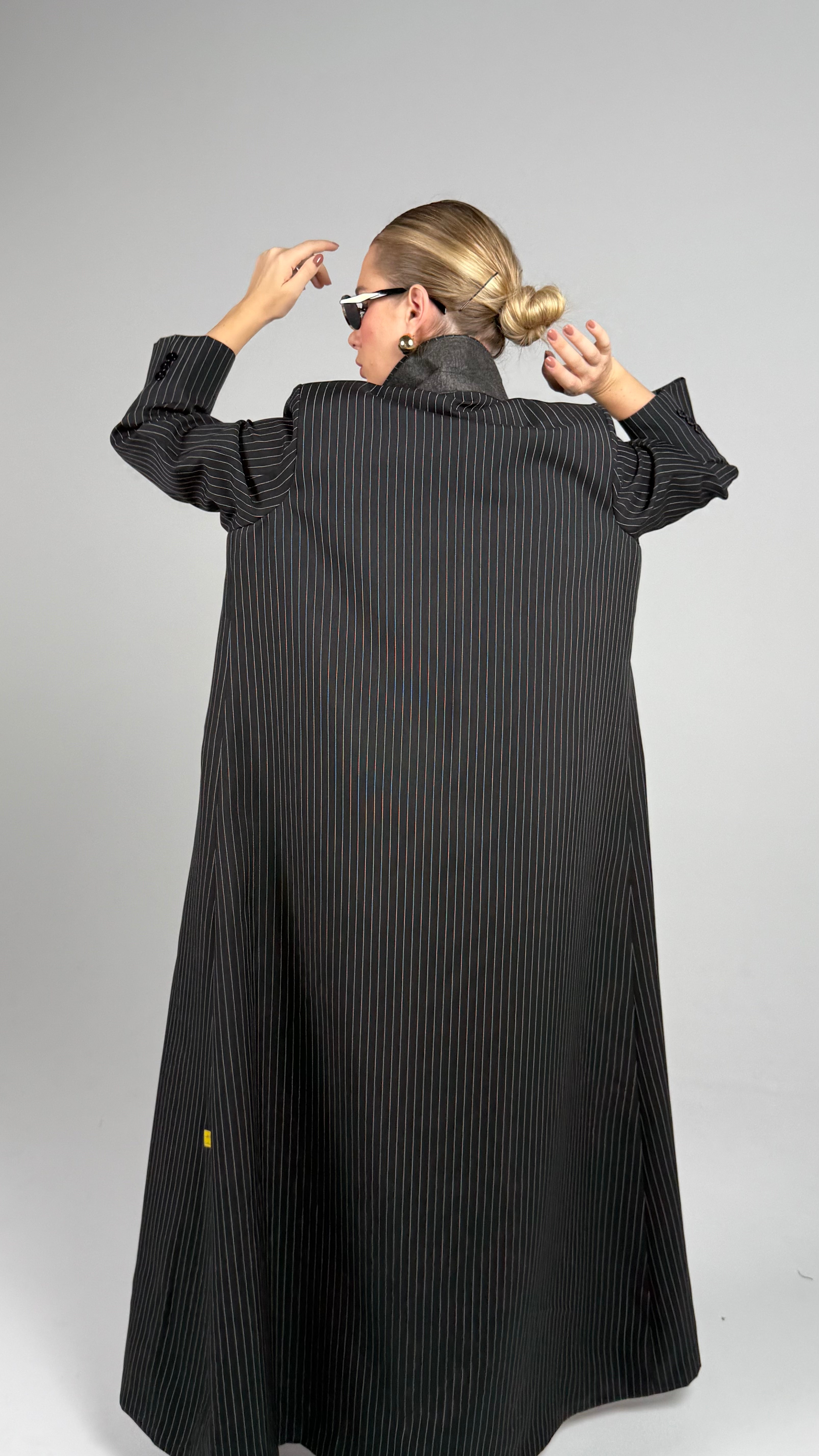 Double Collar Blazer- Black/White