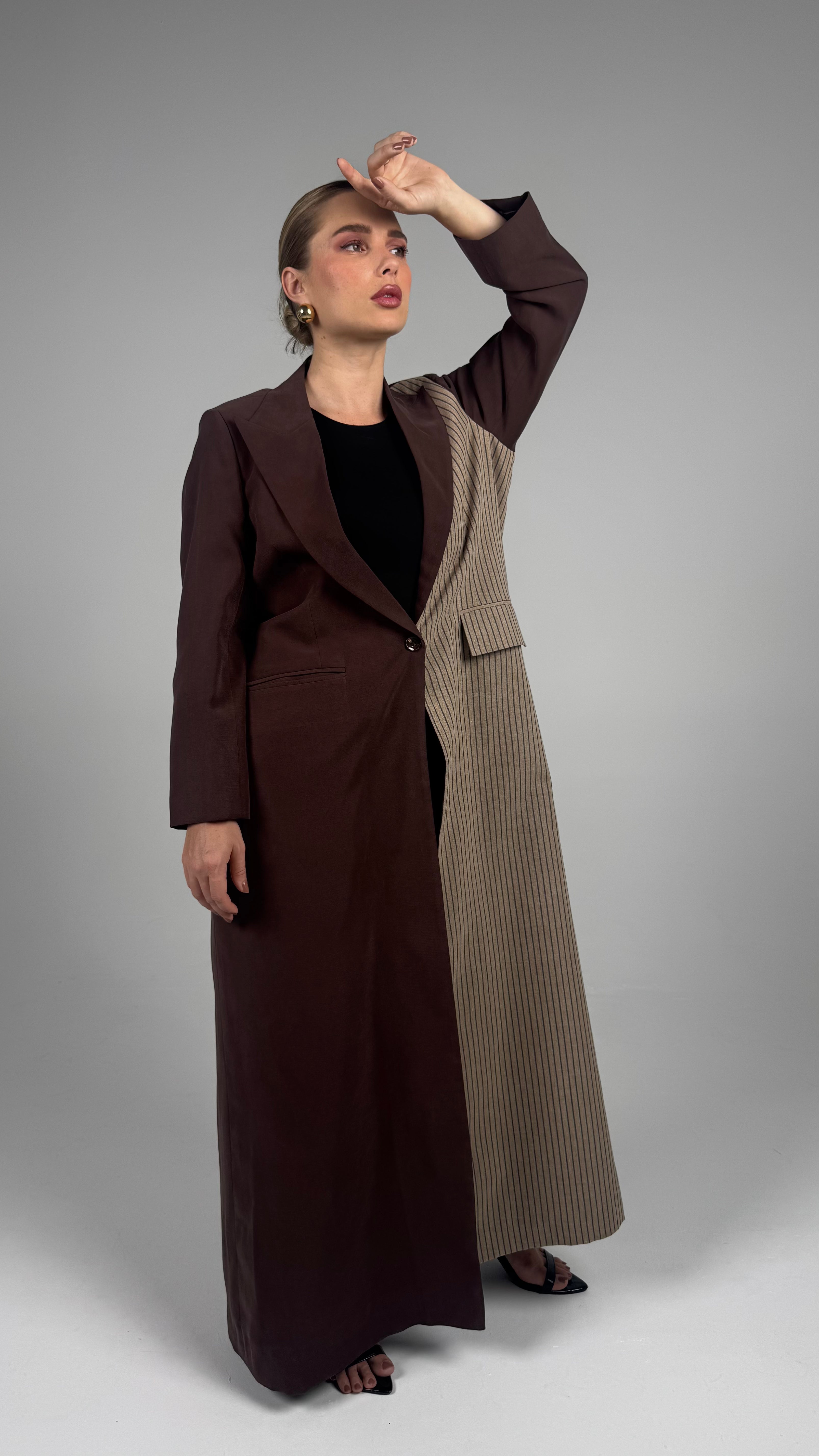 Sneakers Blazer- Brown/beige Strips