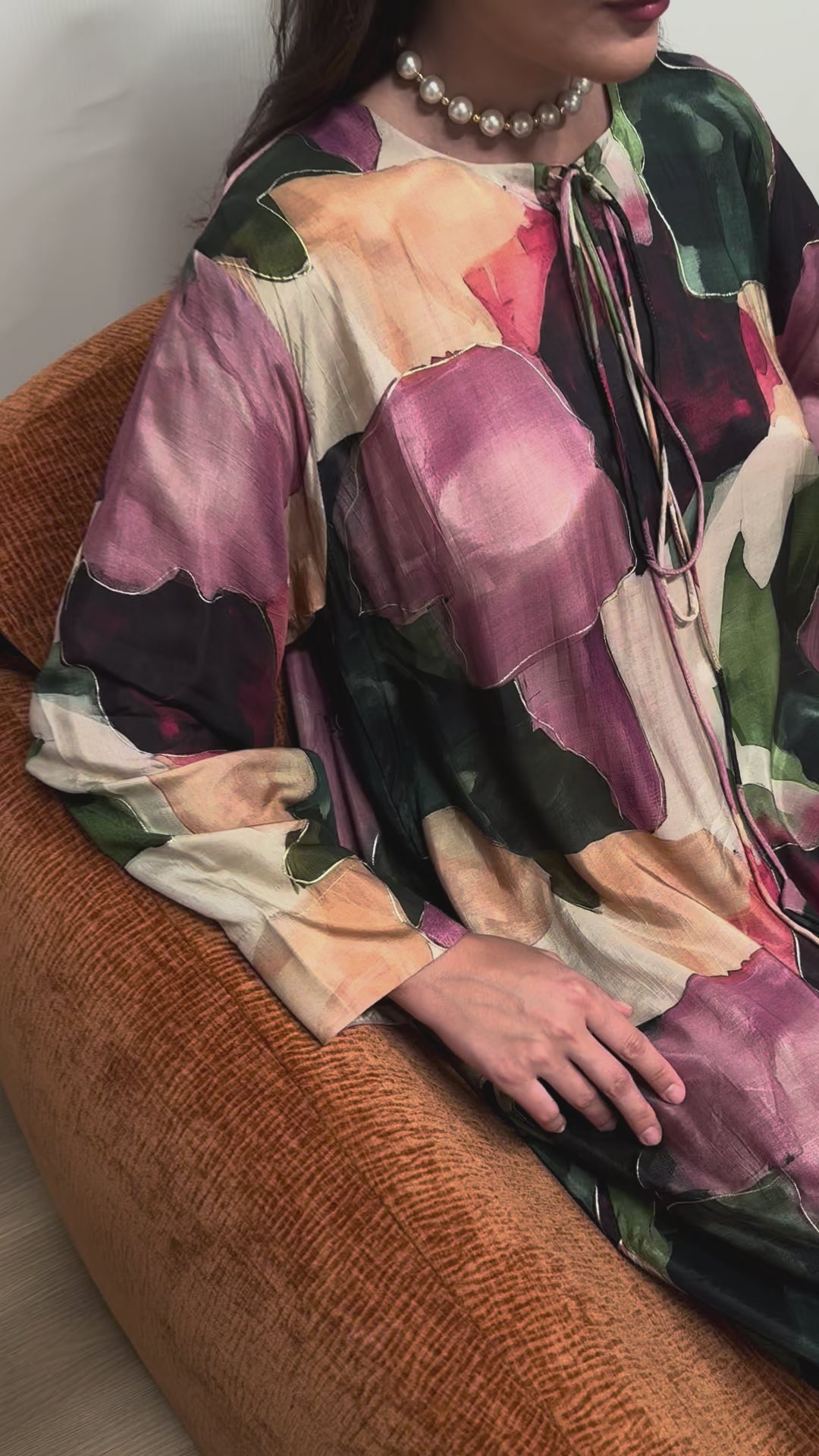 Jalabiya- Burgandy Abstract