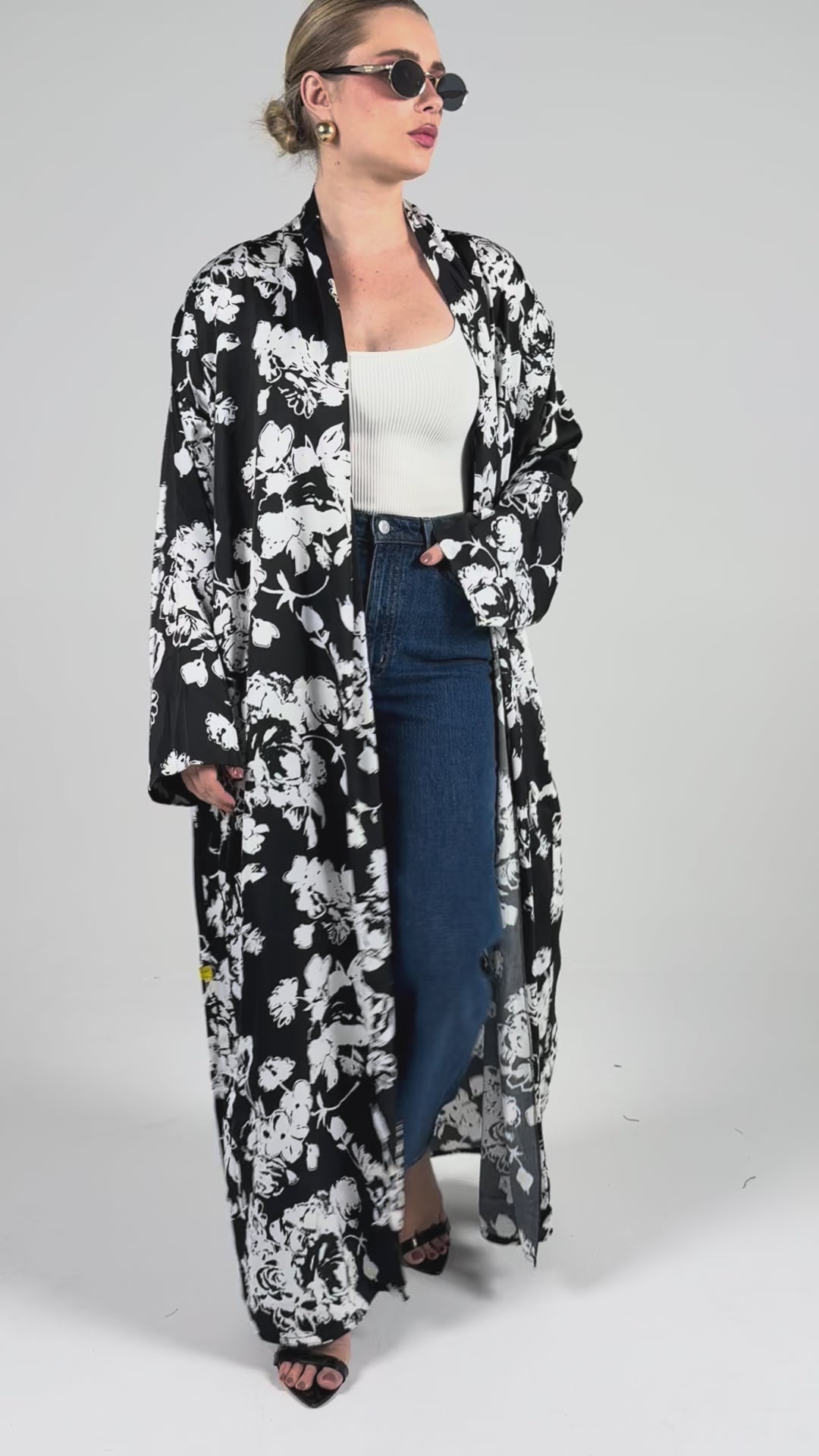 Pocket Abaya-Black Rose